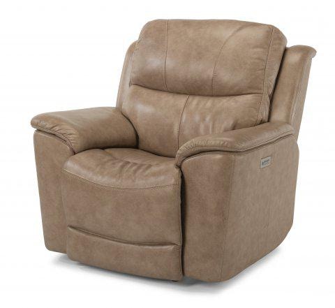 Flexsteel Cade Leather Recliner with Power Headrest 118350PH