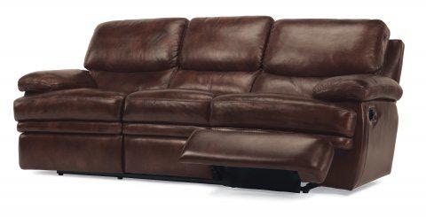Relax Form LEATHERTEX TREVISO ① Flexsteel Devon Leather Reclining Sofa With Nailhead Trim 3881-62