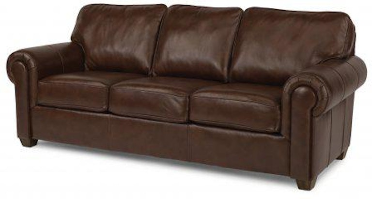 flexsteel all leather sofa