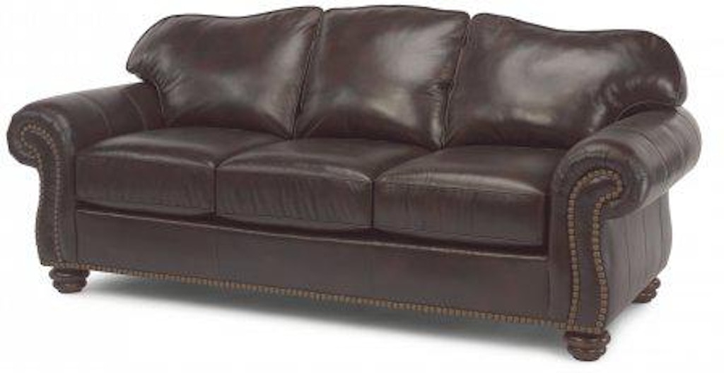 flexsteel leather sofa with nailhead trim