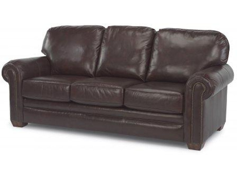 Flexsteel Harrison Leather Sofa With Nailhead Trim 3270 31 Flexsteel Harrison Leather Sofa With