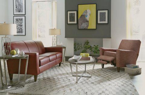  Flexsteel Digby Leather Three-cushion Sofa 3966-31 