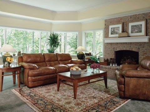 Flexsteel Dylan Leather Twocushion Sofa Without Nailhead Trim 112730