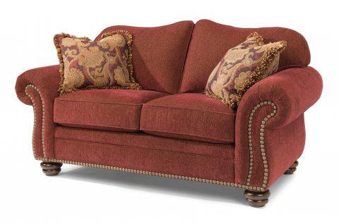 Flexsteel Bexley Fabric Loveseat With Nailhead Trim 864820