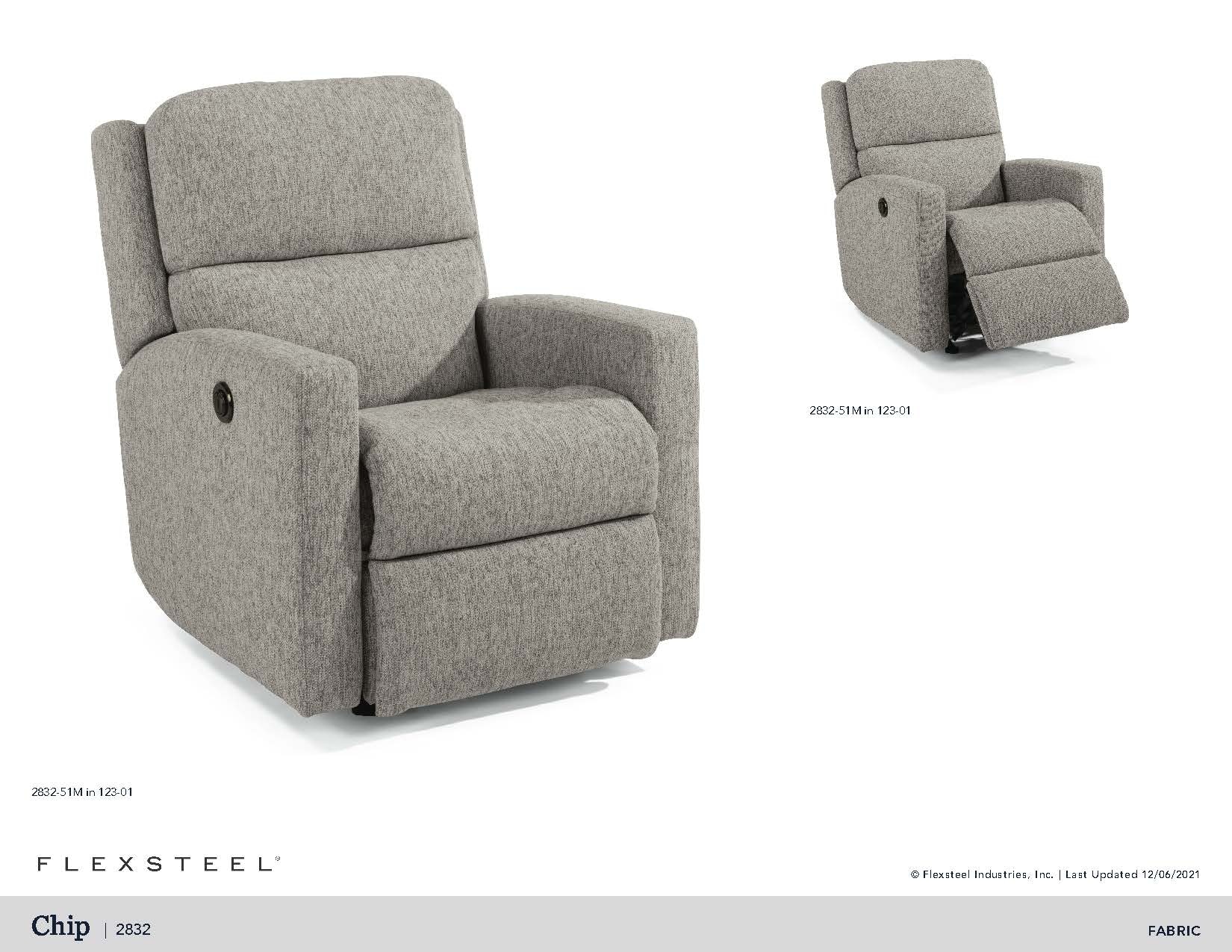 Flexsteel Chip Fabric Power Rocking Recliner - Thumbnail 4