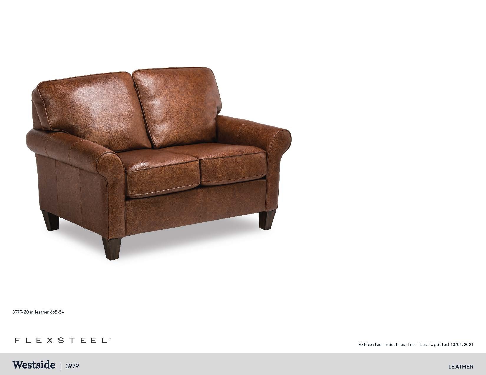 Flexsteel Westside Leather Loveseat - Thumbnail 2