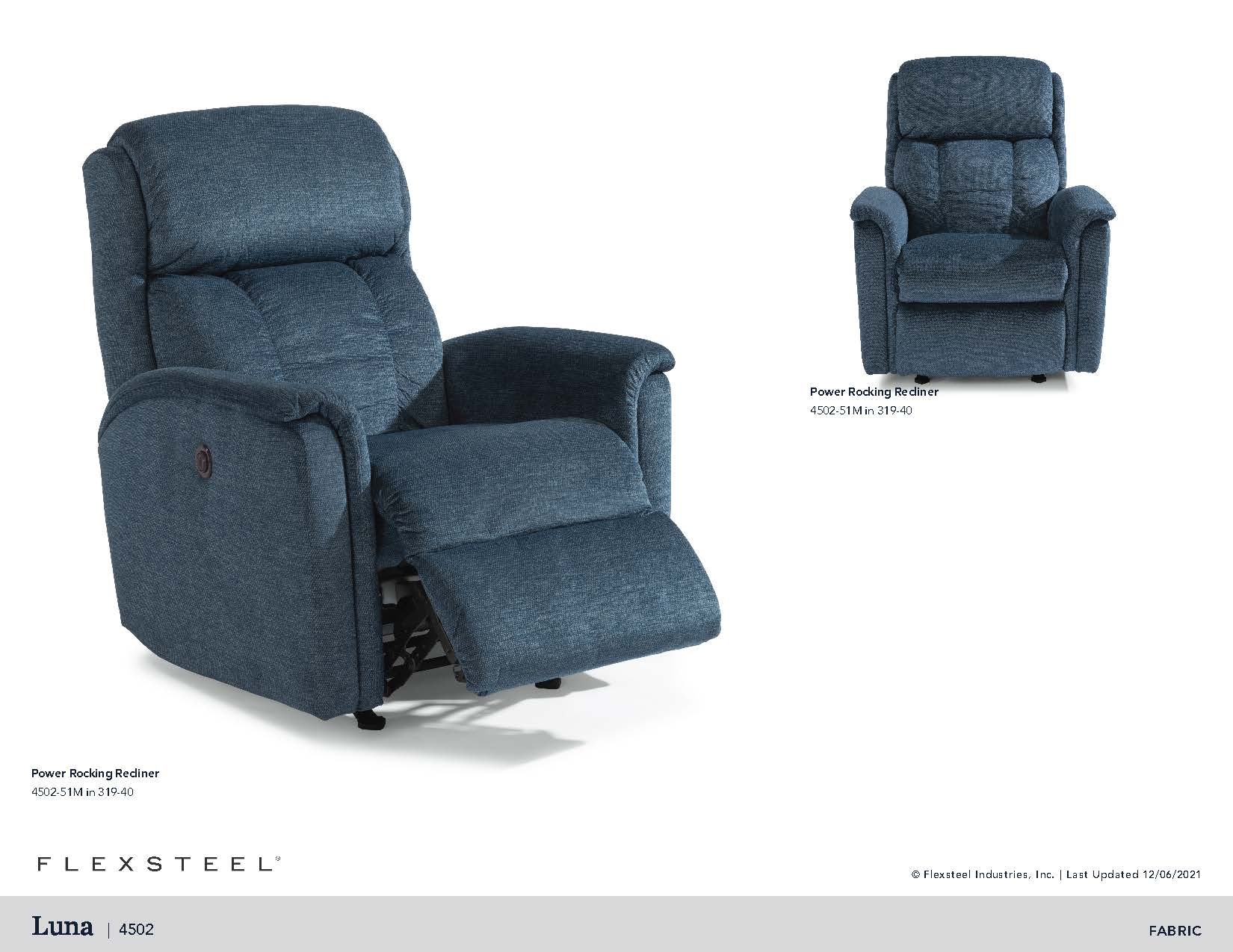 Flexsteel Luna Fabric Power Recliner - Thumbnail 4