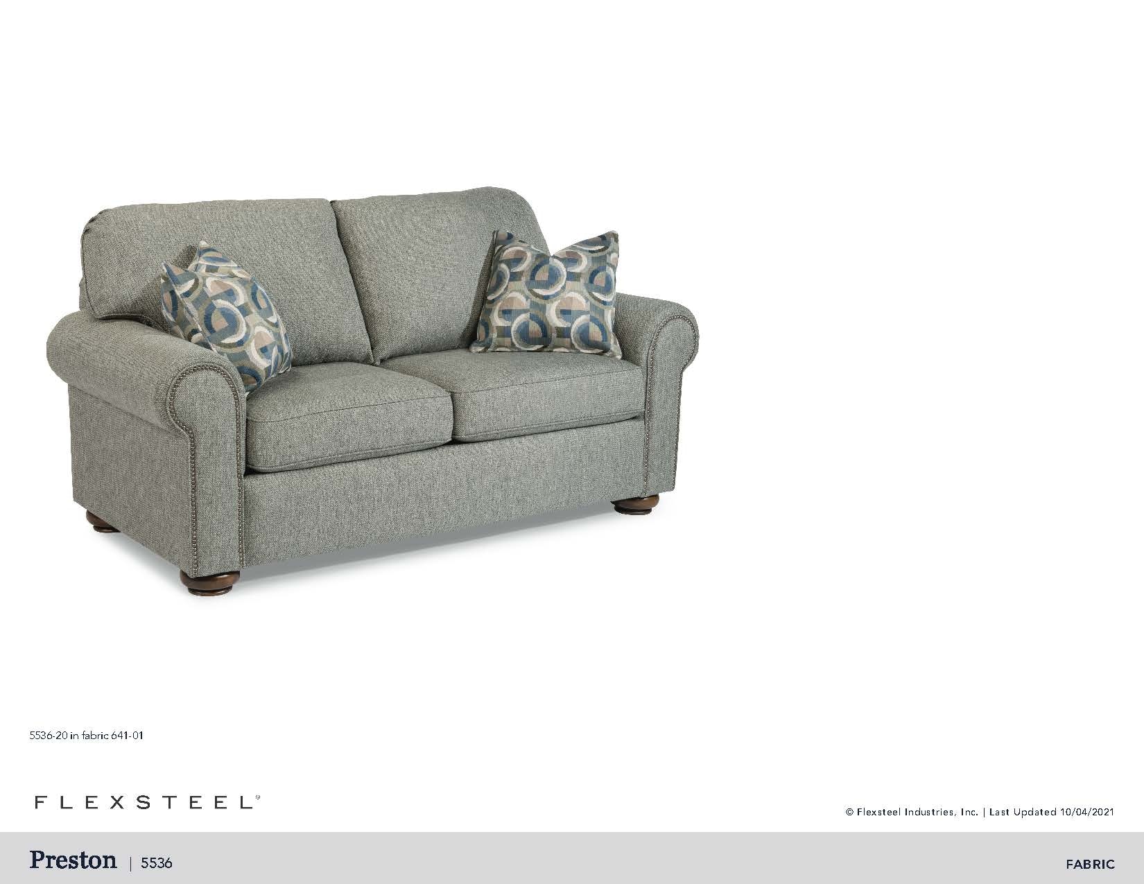 Flexsteel Preston Fabric Loveseat with Nailhead - Thumbnail 4