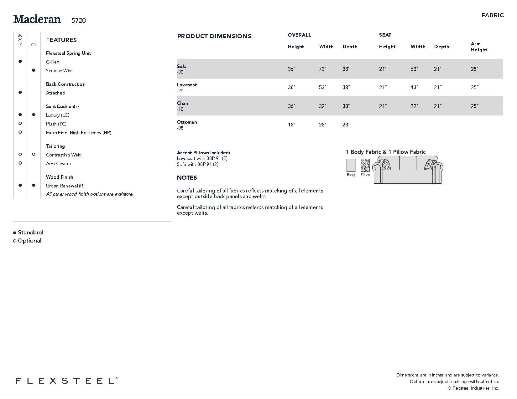 Flexsteel Macleran Fabric Loveseat 57202010801 Portland, OR Key Home Furnishings