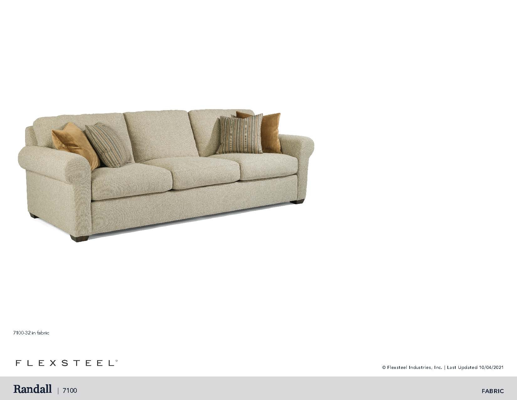 Flexsteel Randall Large Three Cushion Sofa 7100-32 - Portland, OR | Key ...