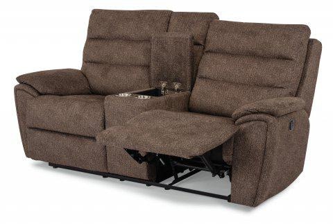 Flexsteel Brooklyn Gliding Reclining Loveseat with Console 1875604
