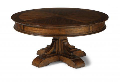 Round mission style coffee table discount