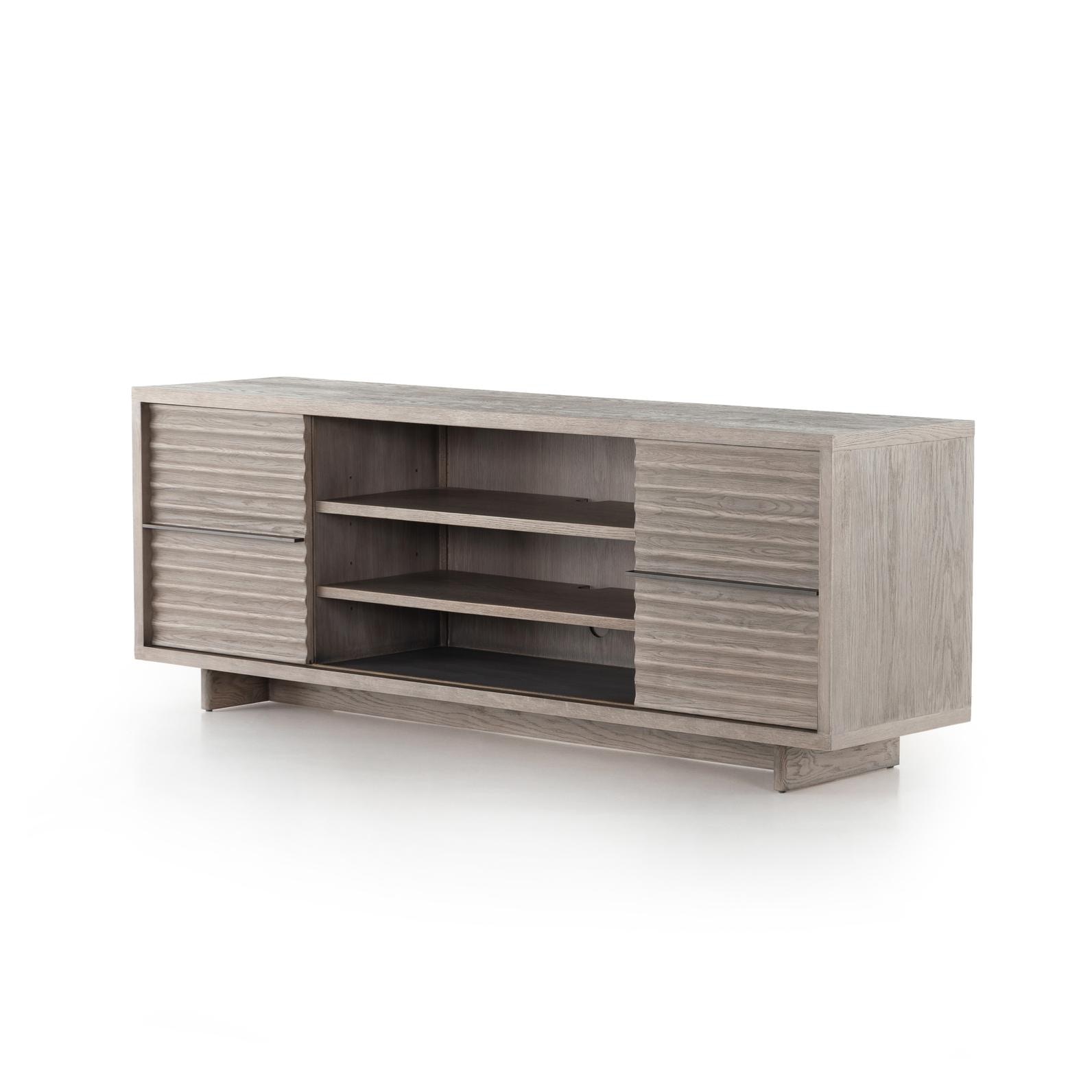 Four Hands Adal Media Console Washed Grey Oak 225049-002 