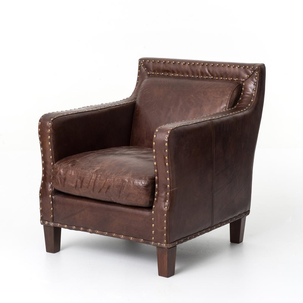 four hands leather club chair