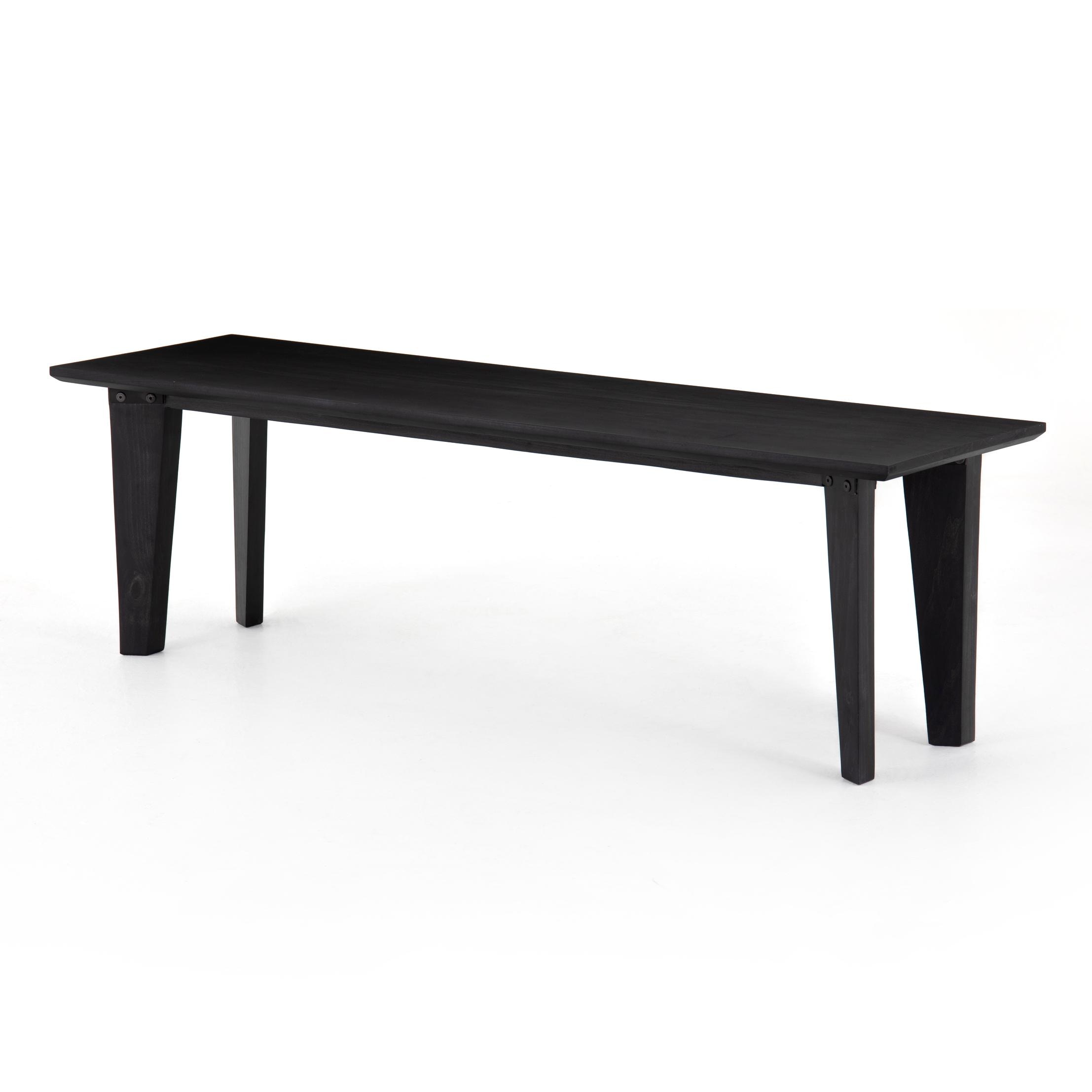 Four Hands Axel Dining Bench Black Wash Poplar 109165-001