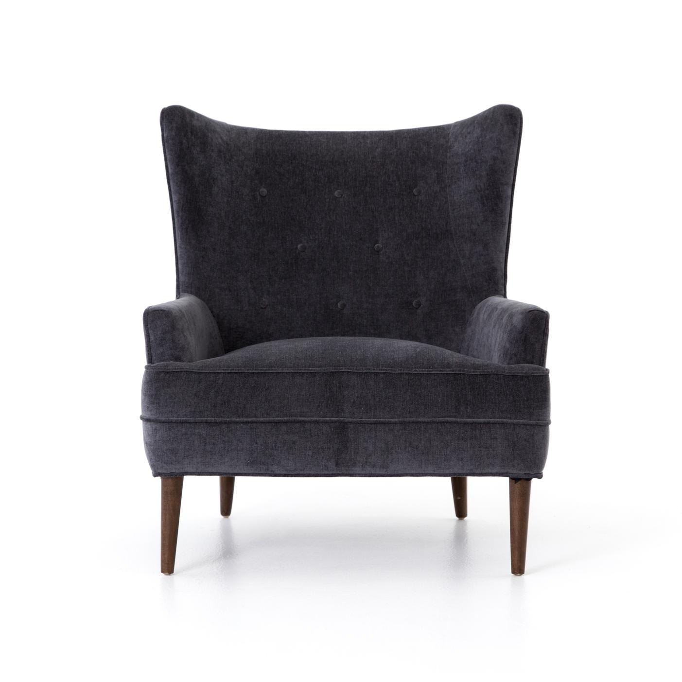 Four Hands Clermont Chair Charcoal Worn Velvet CKENL1Y003 Portland
