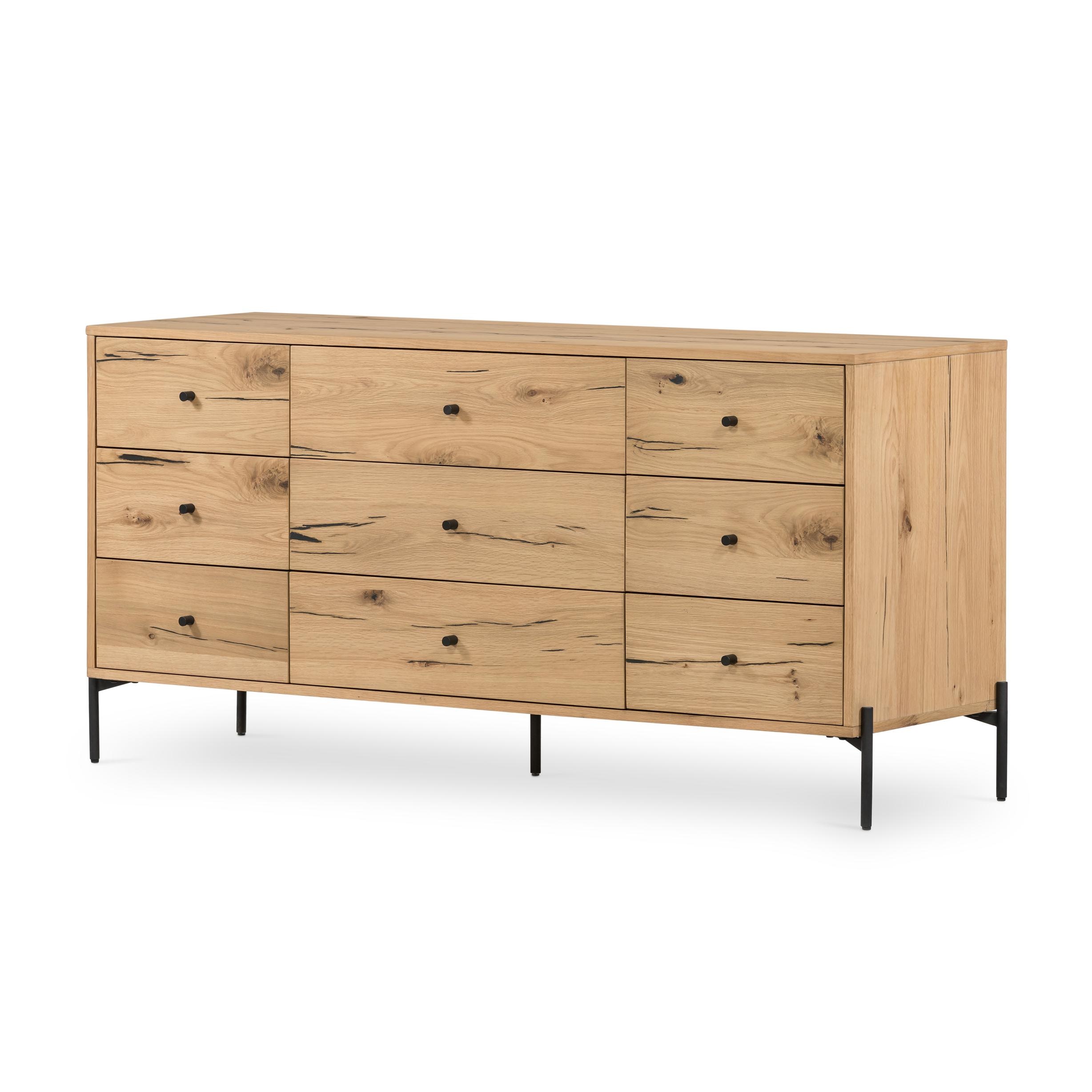 Four Hands Eaton 9 Drawer Dresser Light Oak Resin 109283001 Portland
