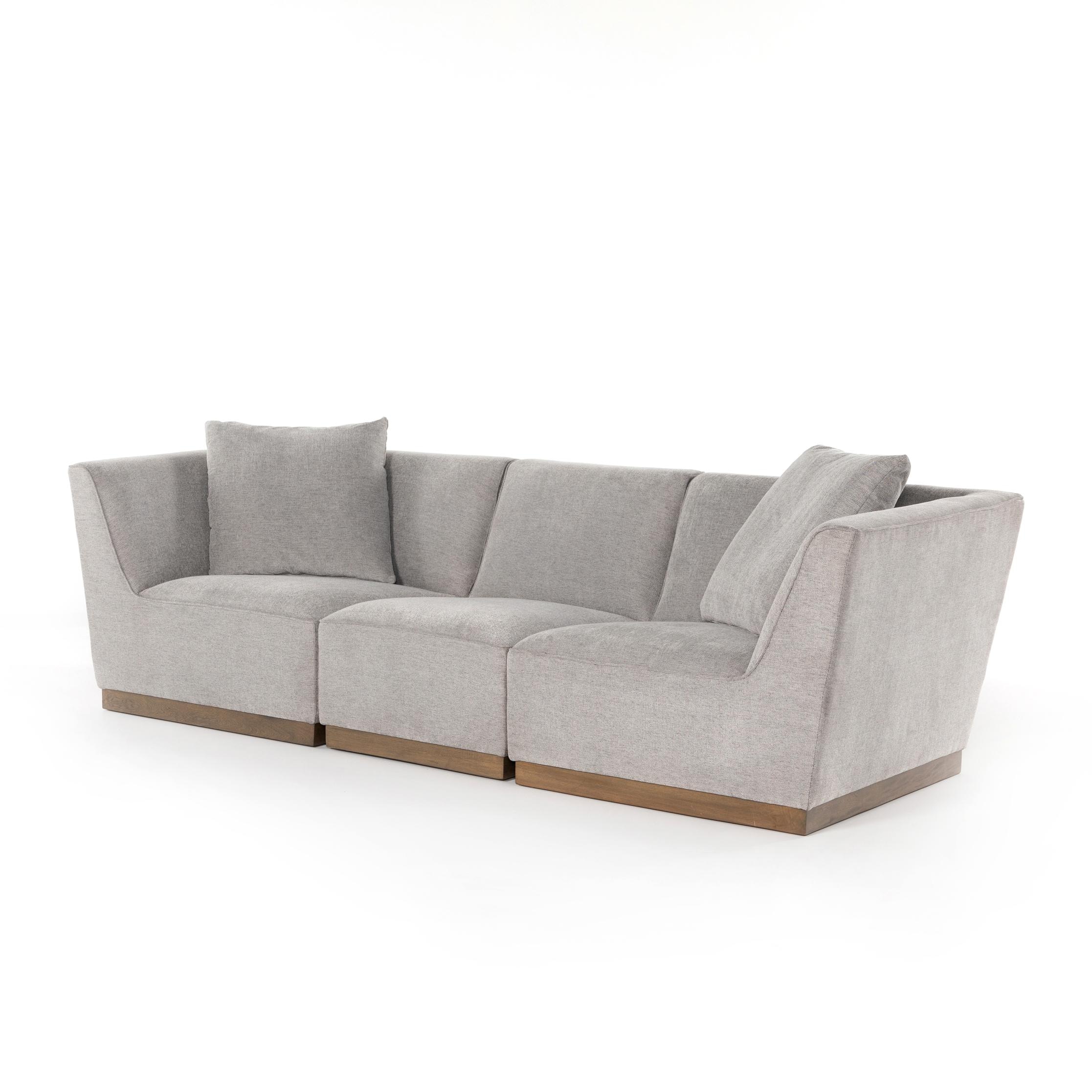 Four Hands Gentry 3 Piece Sectional Merit Platinum 227687-001