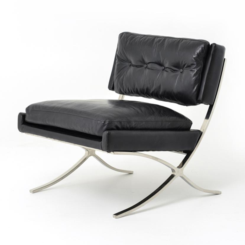 Four Hands Heathrow Lounge Chair Rider Black CCAR-T2-OSB