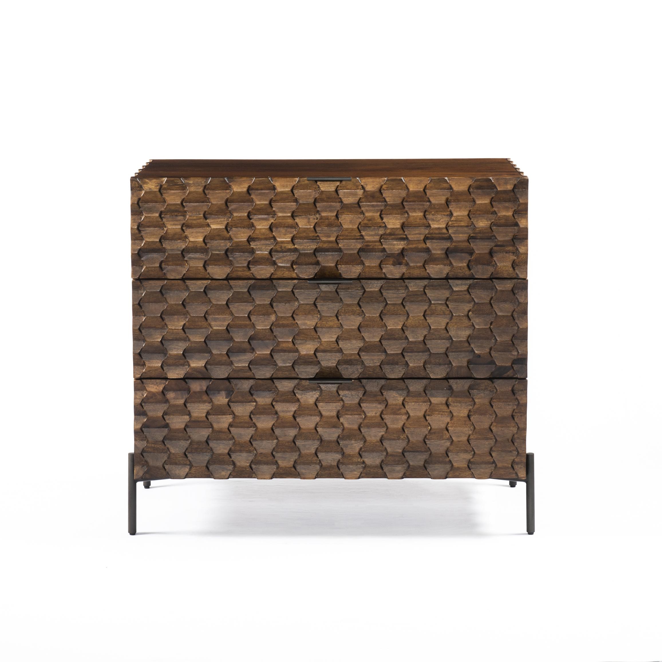 veronica beard brown silk dress Modern 3 Drawer Dresser Black – Salvage & Co Indy main image 0