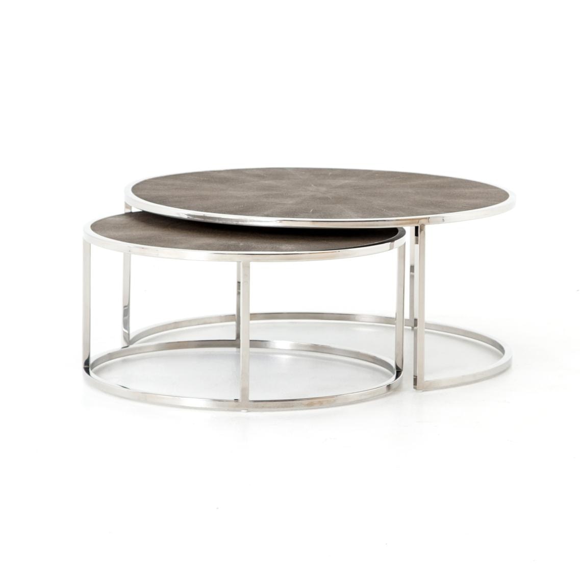 four hands shagreen nesting tables