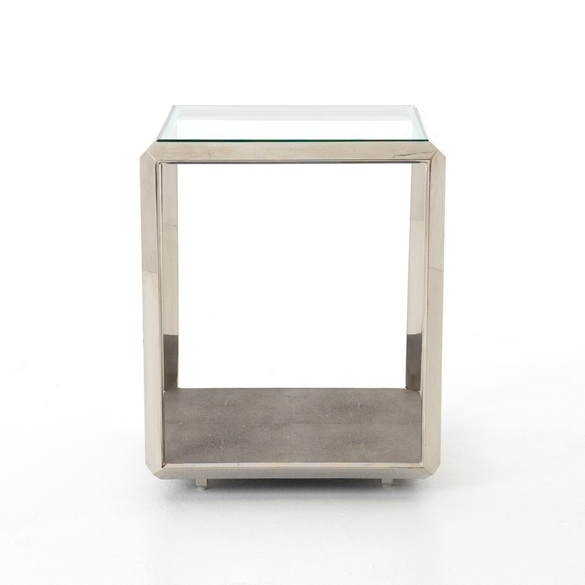 Four Hands Shagreen Shadow Box End Table Steel VBEN021 Portland, OR