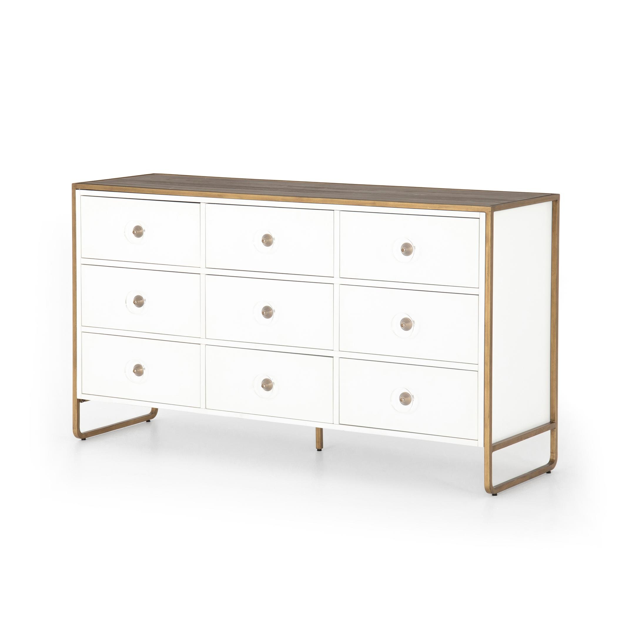 Four Hands Sorella 9 Drawer Dresser Bright White JTRB-009