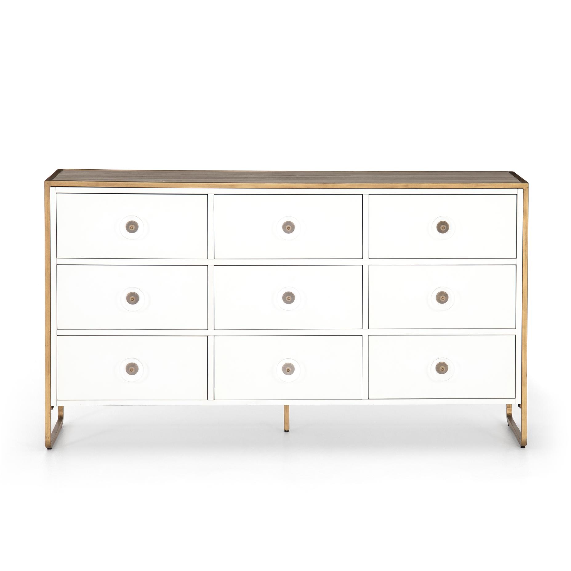 Four Hands Sorella 9 Drawer Dresser Bright White JTRB-009