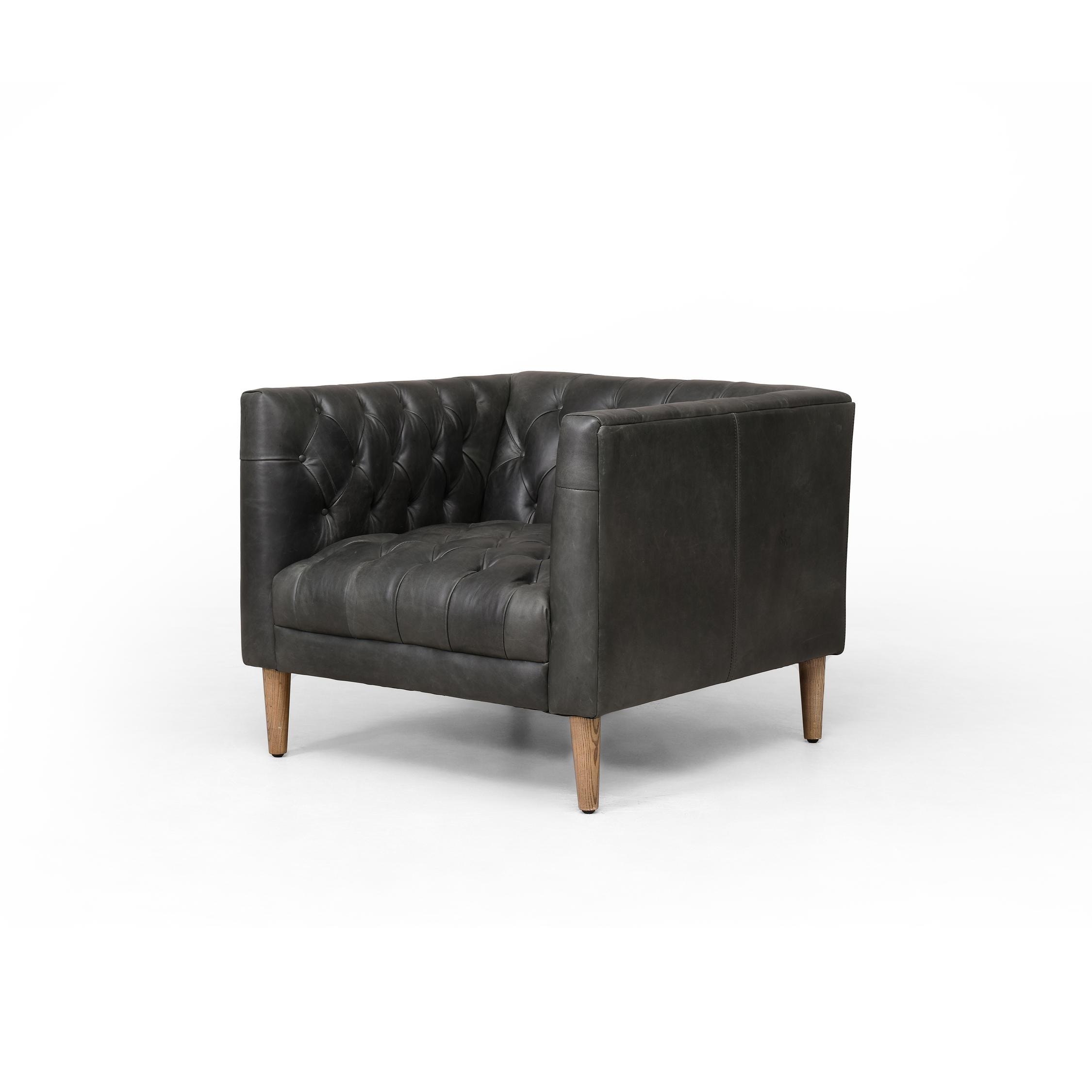 Low profile leather online chair