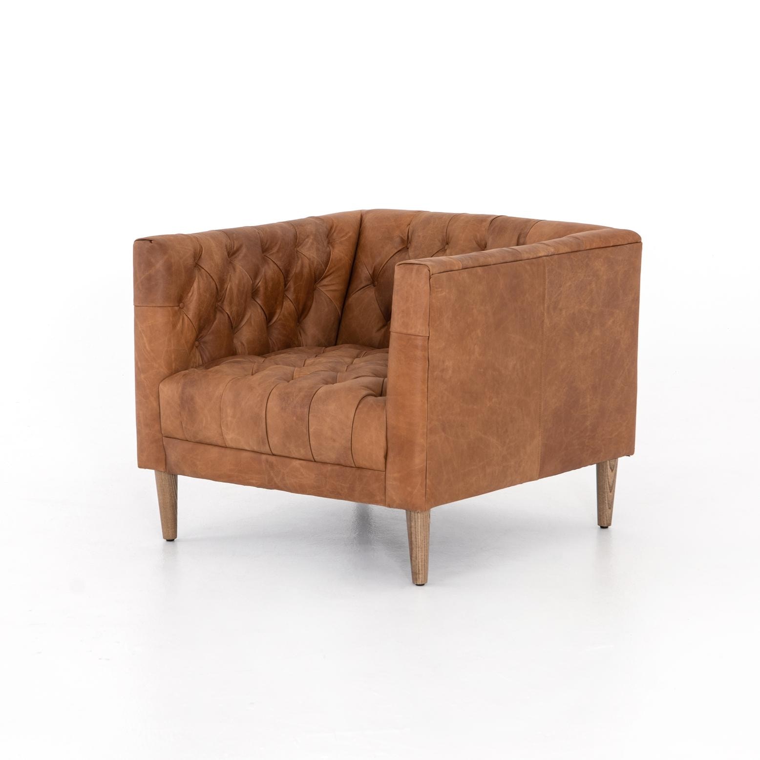 four hands leather club chair