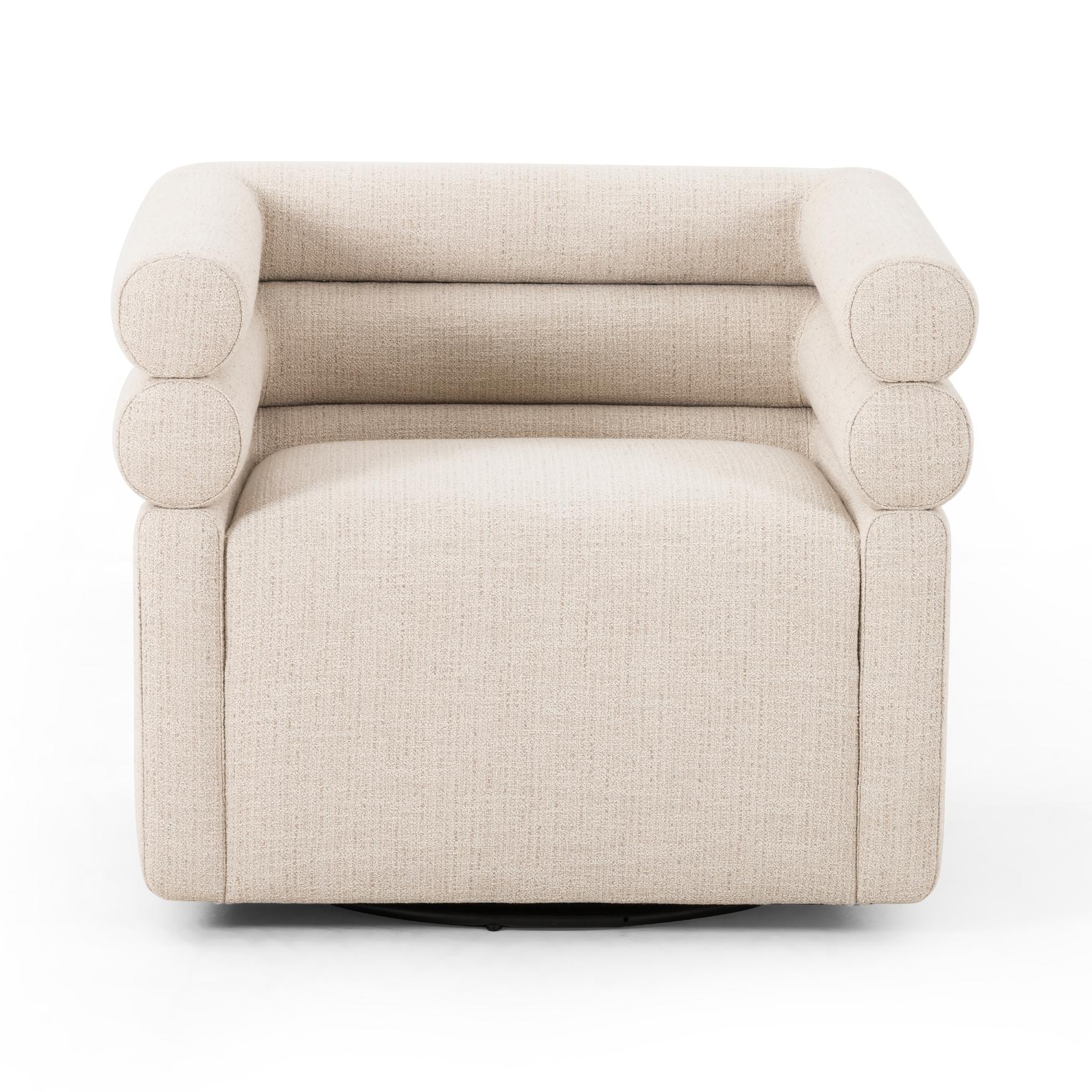 Four Hands Evie Swivel Chair Hampton Cream 225262001 Portland, OR Key Home Furnishings
