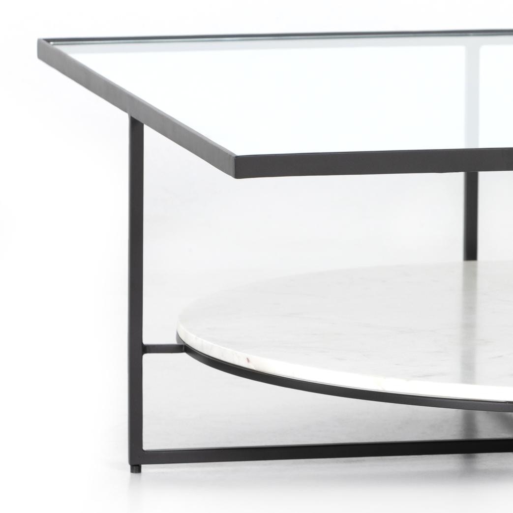 Four Hands Gia Coffee Table Polished White Marble 224879-001