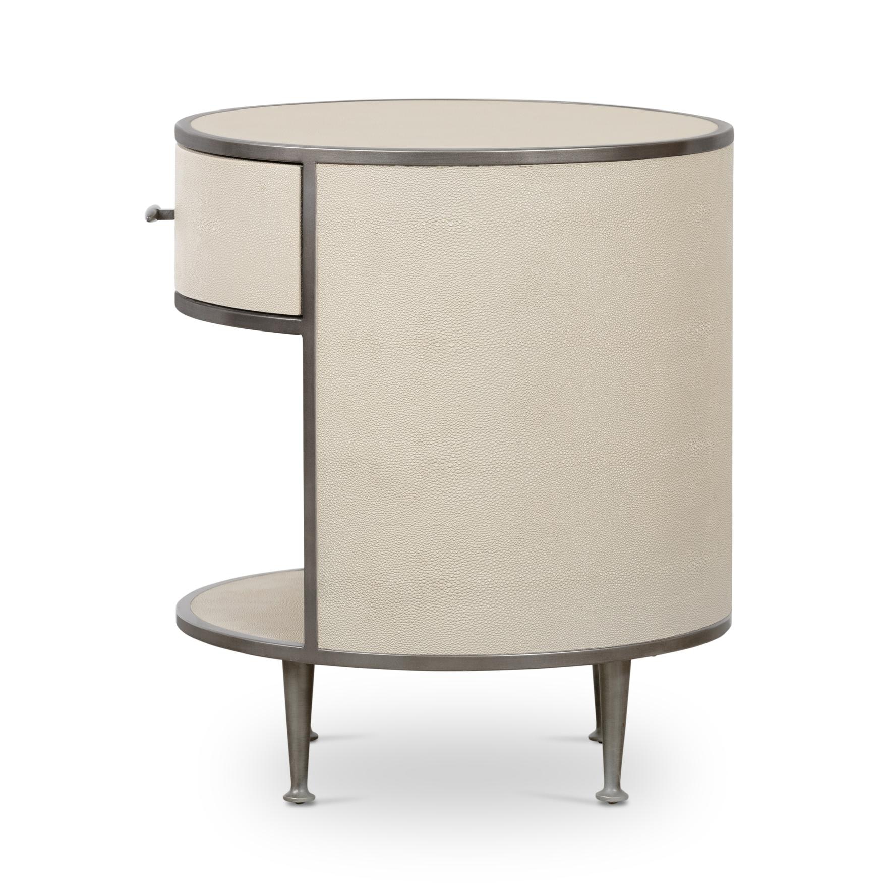 Four Hands Shagreen Round Nightstand 107647003 Portland, OR Key