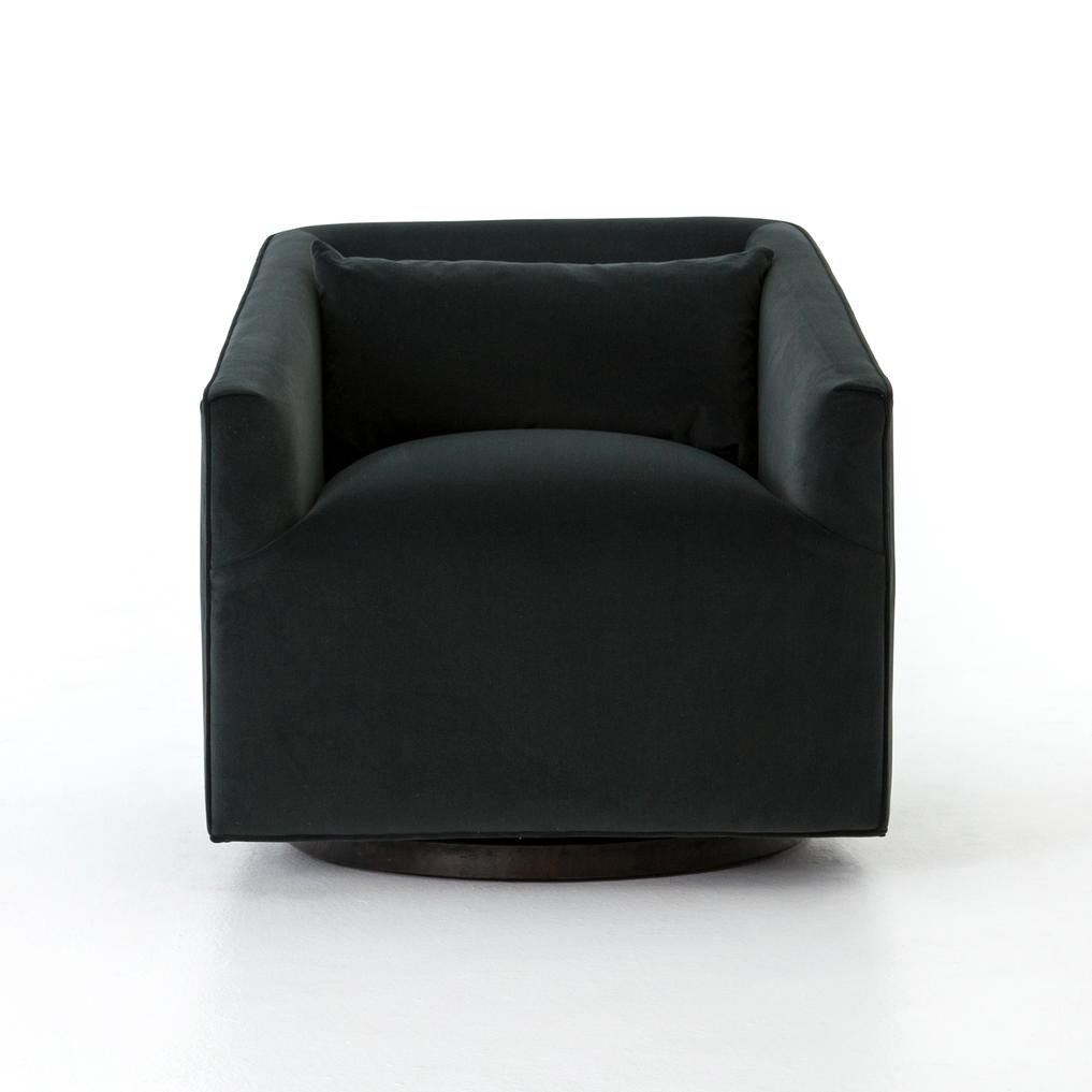 Four Hands York Swivel Chair Modern Velvet Smoke 105964008 Portland