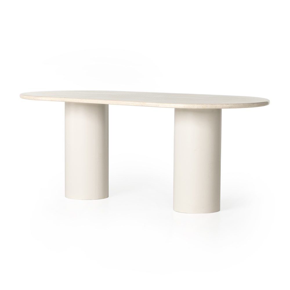 marble effect oval dining table