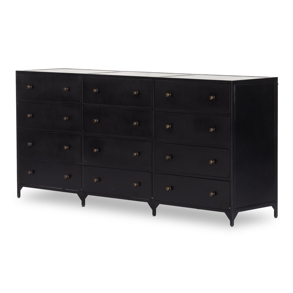 black lace off the shoulder dress Kendall 6-Drawer Dresser Black and Gold main image 1