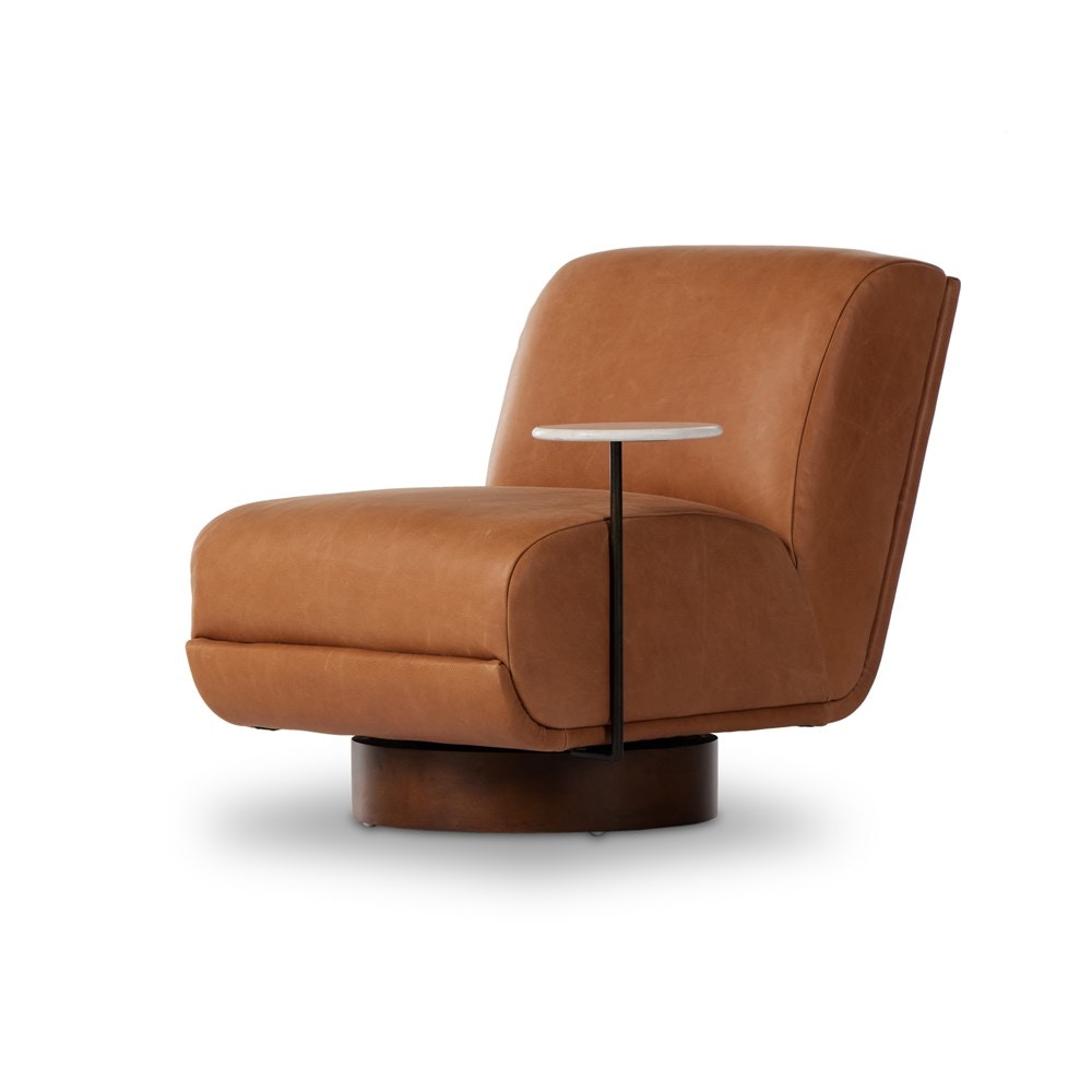 Four Hands Bronwyn Swivel Chair with Side Table 240250-003