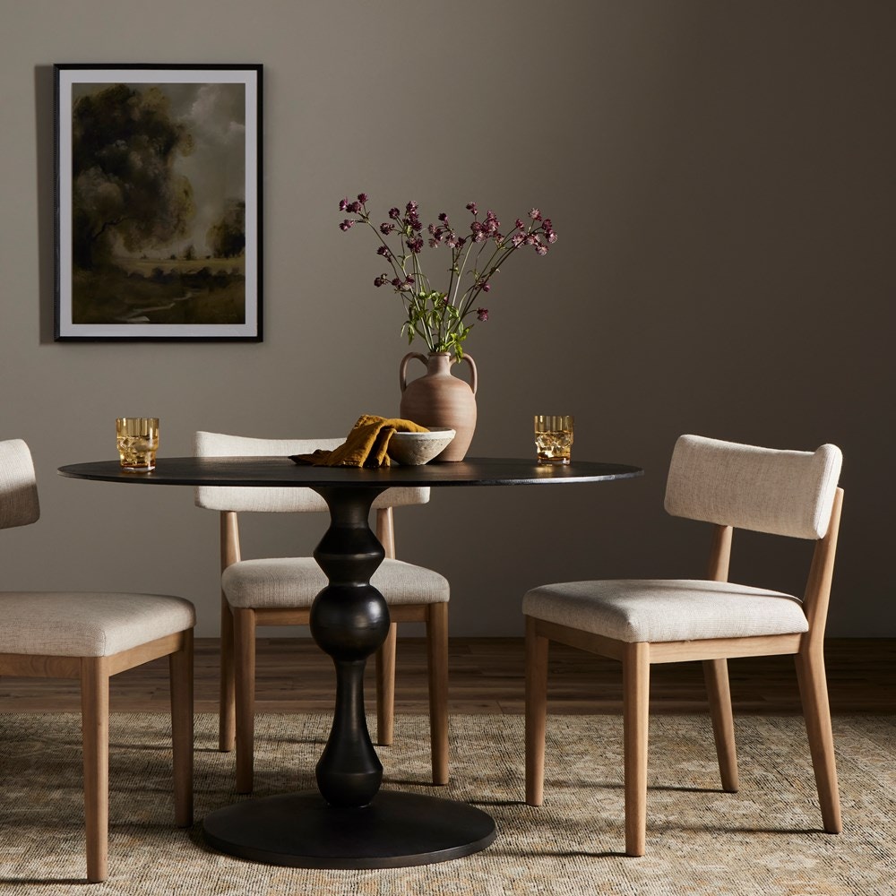 Black round outlet bistro table