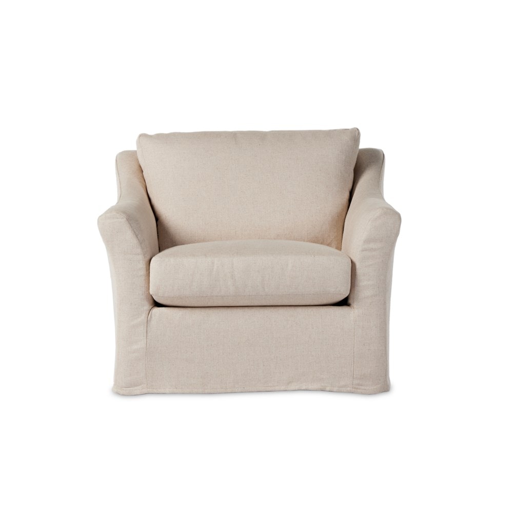 Four Hands Delray Slipcover Chair And A Half Creme 237972001