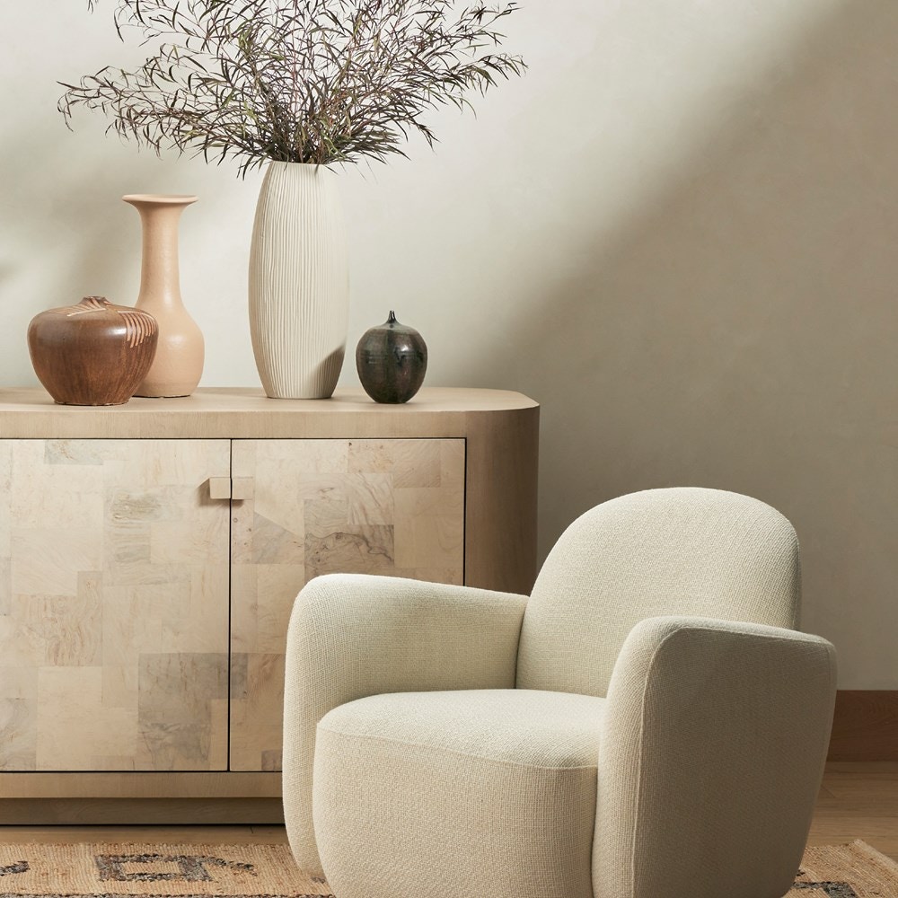 Four Hands Enya Swivel Chair Gibson White 227371-001 - Portland