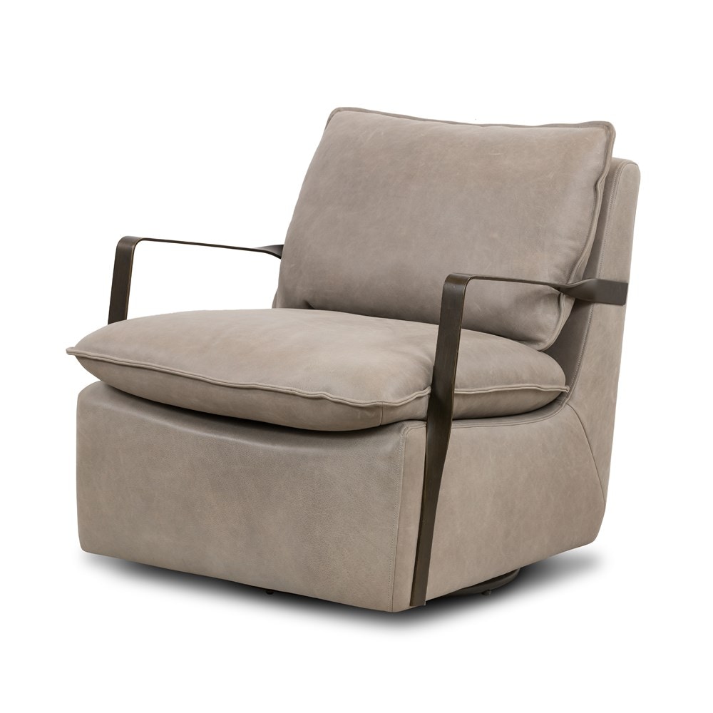 Four Hands Geraldine Swivel Chair Palermo Pewter 107605-011