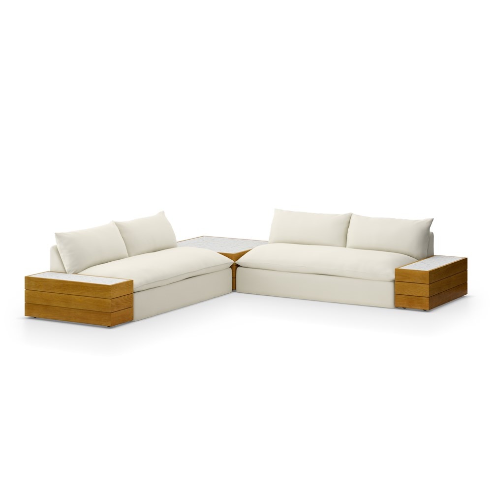 Four Hands Grant Outdoor 2Pc Sectional W Coffee and End Tables