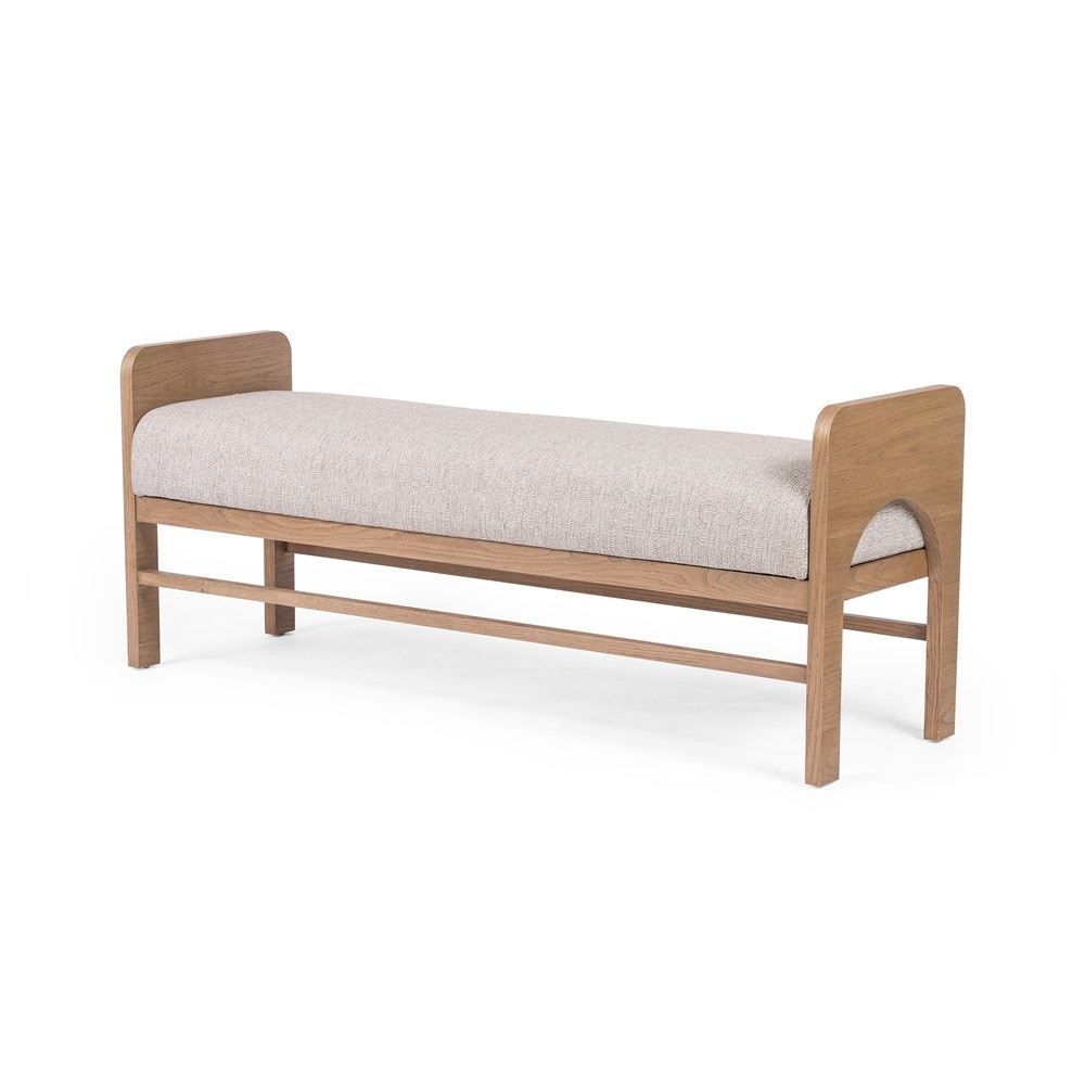 Four Hands Jeanne Accent Bench Zuri Pewter 226981-002 - Portland