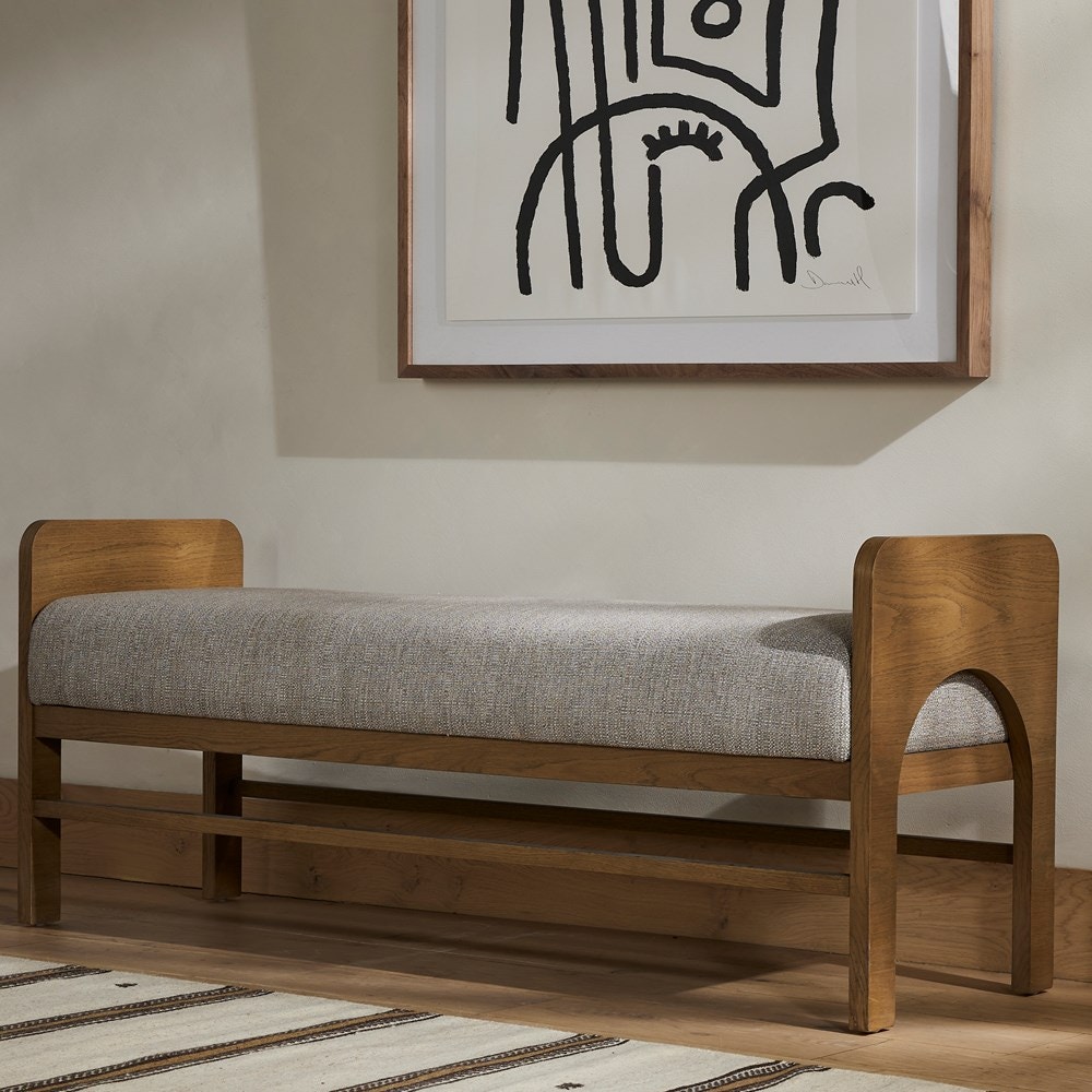Four Hands Jeanne Accent Bench Zuri Pewter 226981-002 - Portland