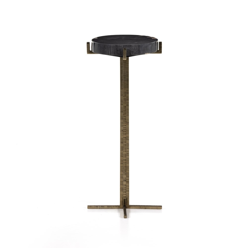 Four Hands Jonty Round End Table Dark Petrified 227722-001 - Portland ...