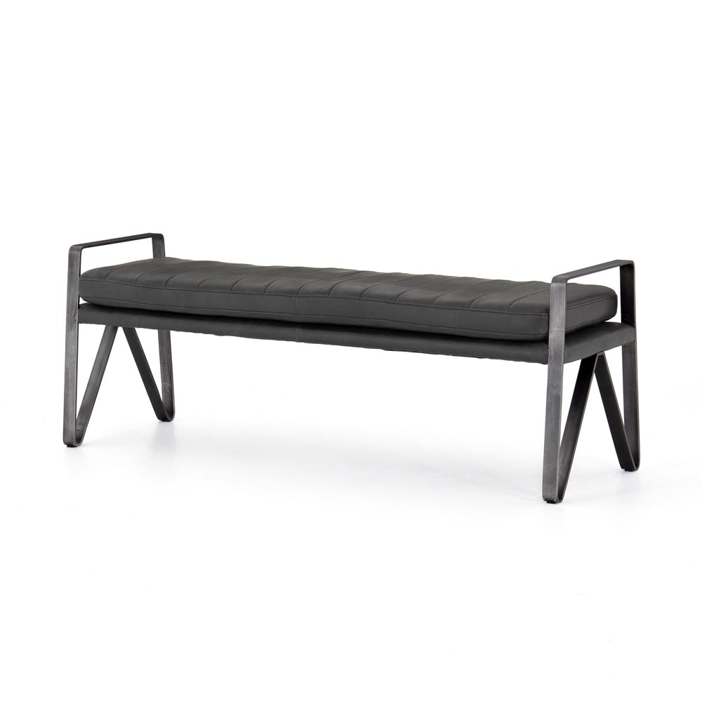 Four Hands Kenzie Bench Umber Black 109058001 Portland, OR Key