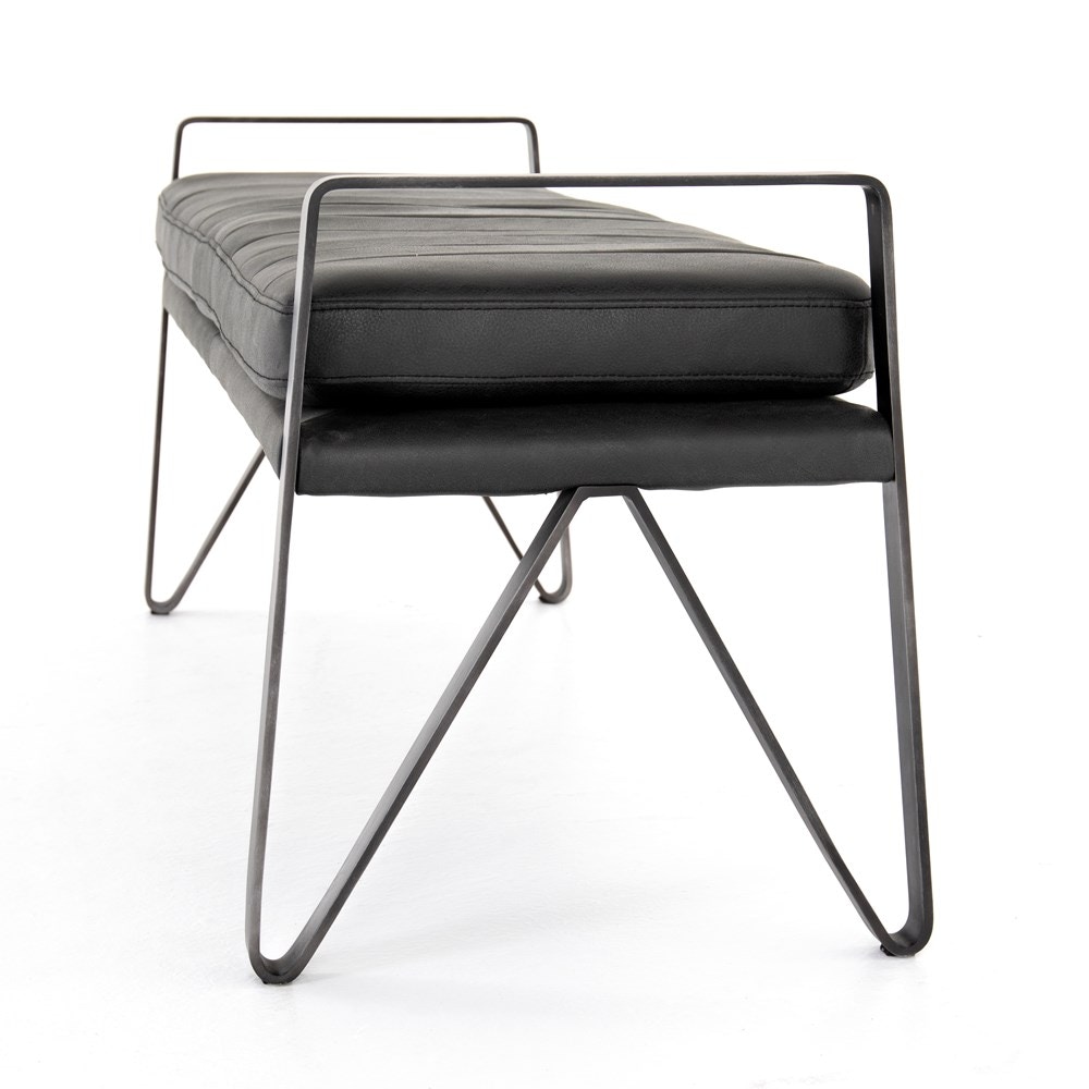 Four Hands Kenzie Bench Umber Black 109058001 Portland, OR Key