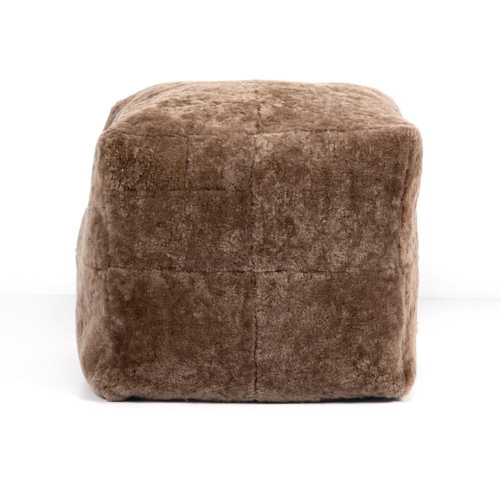 Four Hands Lavaca Pouf Taupe Shorn Sheepskin 233022-003 - Portland, OR