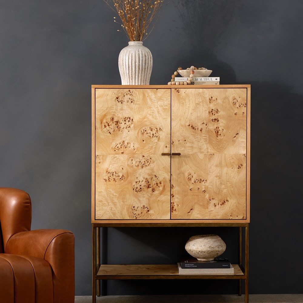 Four Hands Mitzie Cabinet Mappa Burl 230381-002 - Portland Four Hands Mitzie Cabinet Mappa Burl 230381-002 - Portland