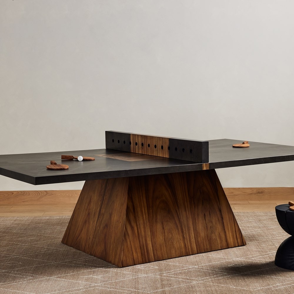 Four Hands Ping Pong Table Natural Brown Guanacaste 234228-002